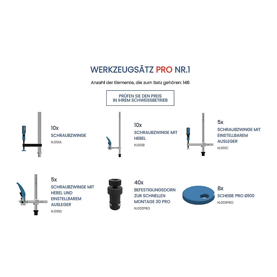 GPPH Schweisstisch Werkzeugset PRO Nr. 1